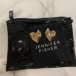 Jennifer Fisher Yellow Gold Large Size Puffy Heart Earrings